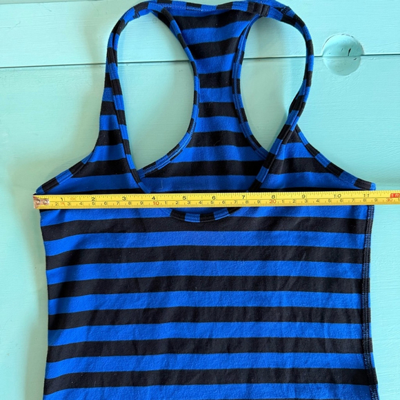Lululemon Athletica Cool Racerback Blue and Black Striped Tank Top - Picture 4 of 5